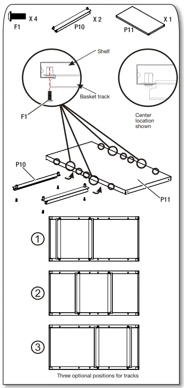 Whirlpool GANF03WFMTS Series Flex Cabinet System - Basket Tracks