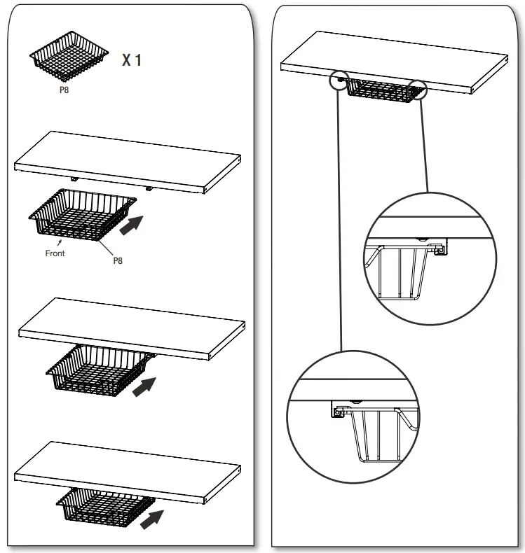 Whirlpool GANF03WFMTS Series Flex Cabinet System - Install the Basket