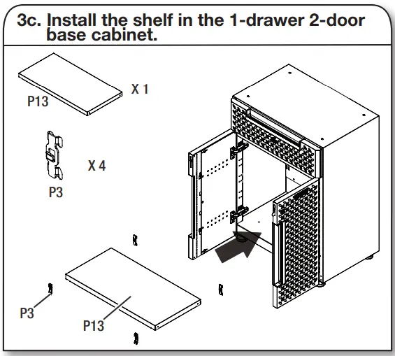 Whirlpool GANF03WFMTS Series Flex Cabinet System - Install the shelf1