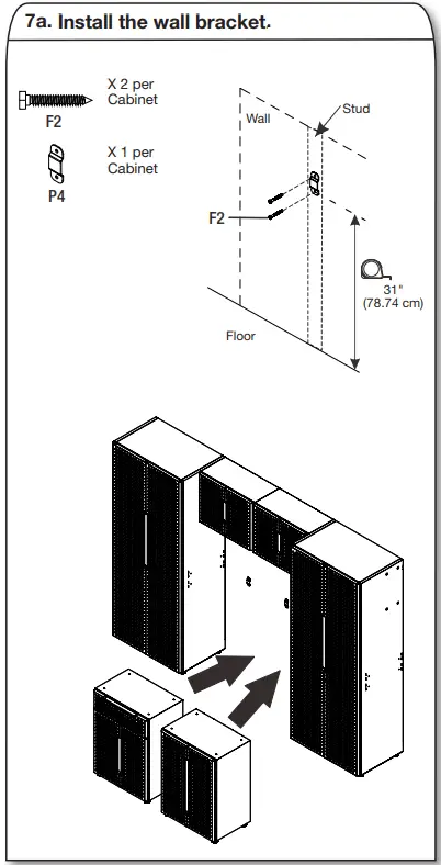 Whirlpool GANF03WFMTS Series Flex Cabinet System - Install the wall bracket
