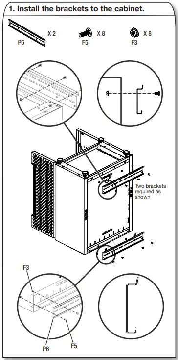 Whirlpool GANF03WFMTS Series Flex Cabinet System - brackets to the cabinet