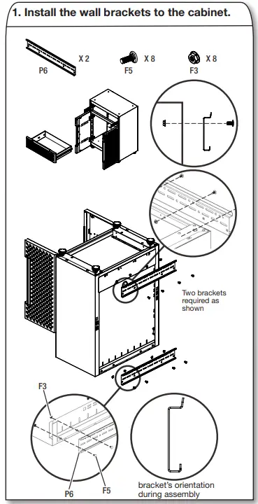 Whirlpool GANF03WFMTS Series Flex Cabinet System - brackets to the cabinet1