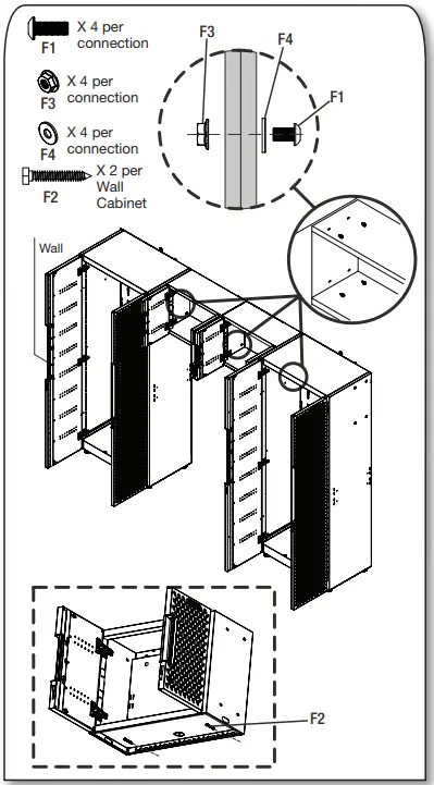 Whirlpool GANF03WFMTS Series Flex Cabinet System - connecting multiple cabinets