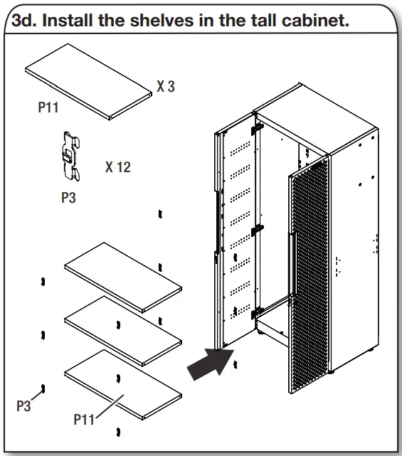 Whirlpool GANF03WFMTS Series Flex Cabinet System - shelves in the tall cabinet