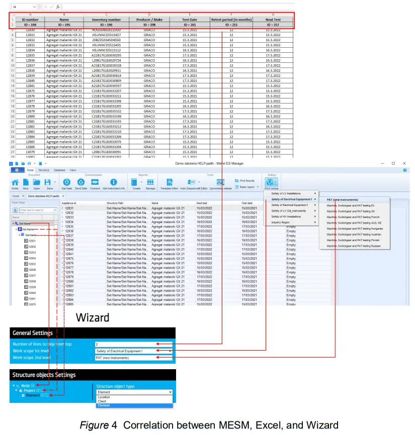 ESM Excel to Metrel file converter - wizard