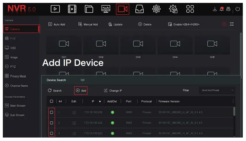 Herospeed BD 5.0 PoE NVR Kits - Add IP Device