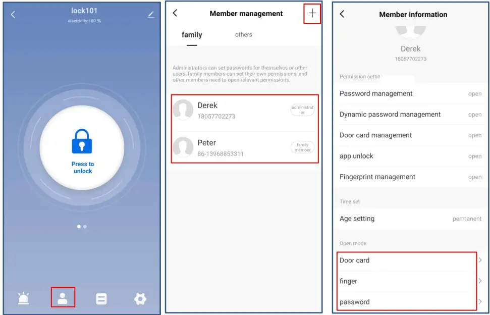 tuya LVD-06 Smart Door Lock with Apartment Management System - Add Unlock Modes