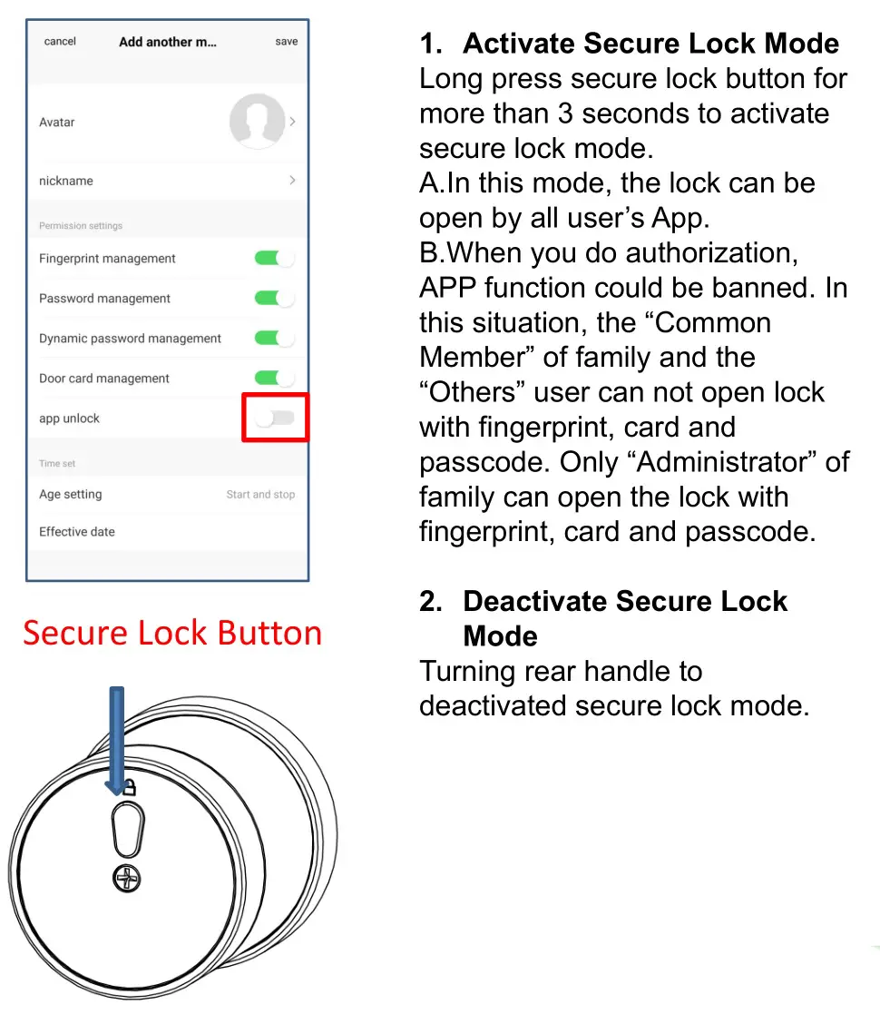 tuya LVD-06 Smart Door Lock with Apartment Management System - Secure Lock Mode