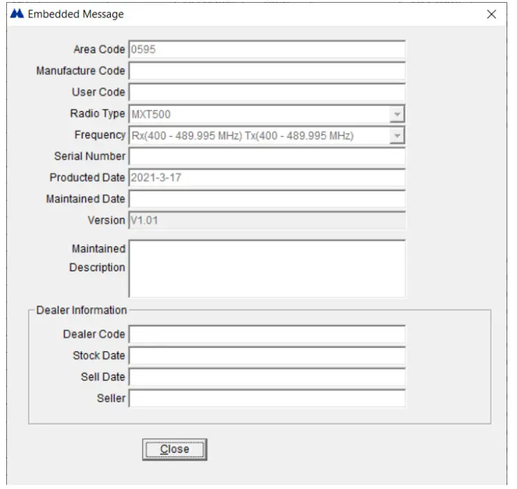 MIDLAND MXT500 PC Software - Embedded