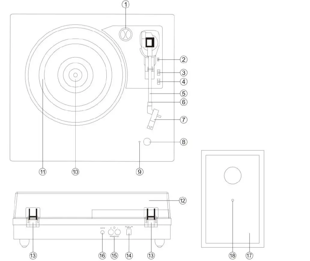 Lenco LS-100 Turntable with Bluetooth Reception and Wooden Speakers-2