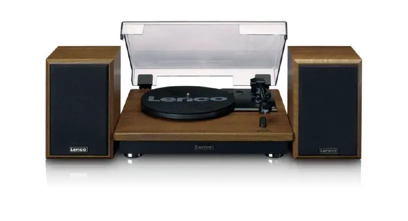 Lenco LS-100 Turntable with Bluetooth Reception and Wooden Speakers-product
