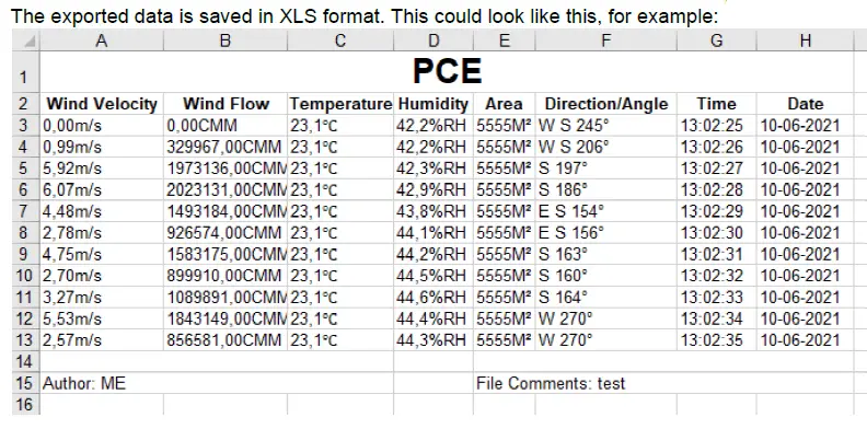 PCE-AM 45 Multifunction Anemometer FIG 15