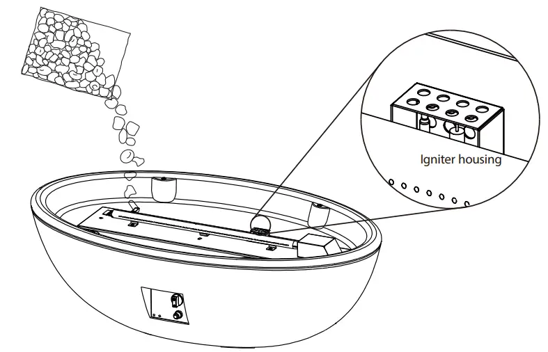 realflame 592LP Riverside 58 Inch Wide Fire Bowl - material