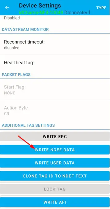 SERiALiO idChamp NF4x Wireless RFID NFC Reader Writer- WRITE NDEF DATA