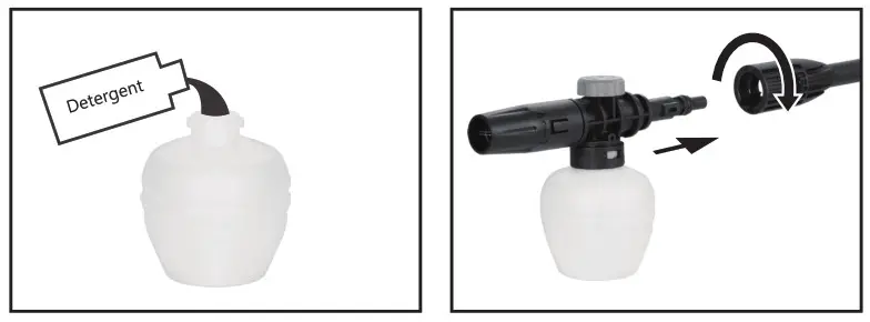 Adding Detergent to the pressure washer