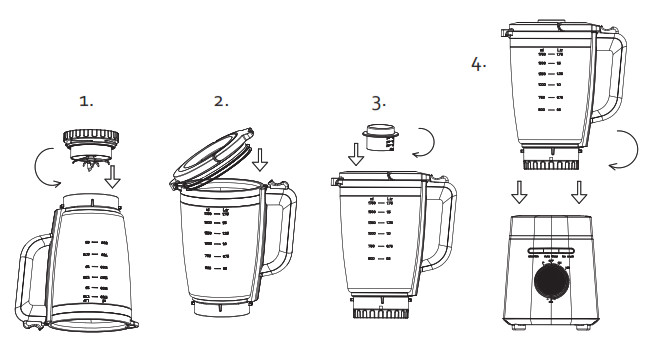 Domo-elektro DO722BL High Speed Blender- BEFORE THE FIRST USE
