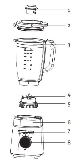Domo-elektro DO722BL High Speed Blender- PARTS