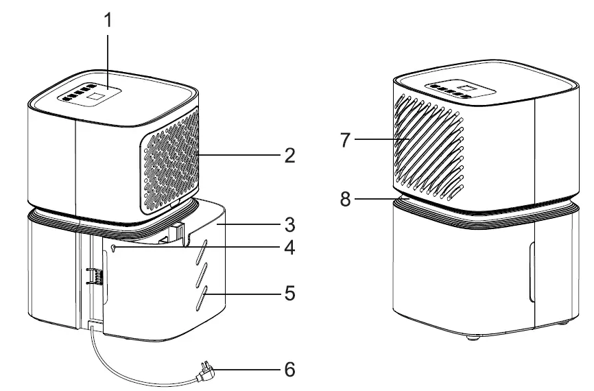 perfect aire 1PAD8 8-Pint Dehumidifier fig 2