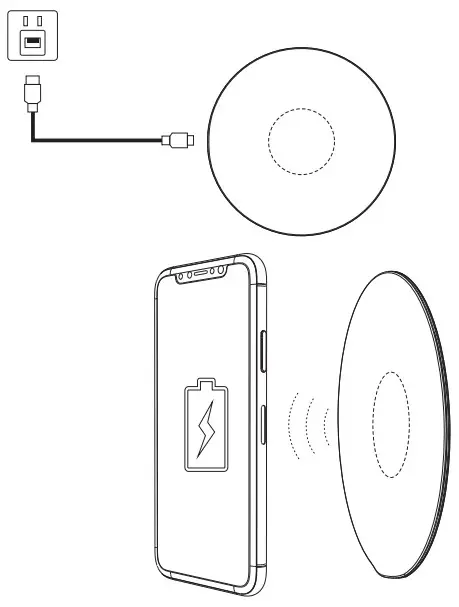 WEWO WI01 Ultra Thin Mobile Phone Wireless Charger with Qi Universal Charging Transmitter - Charging