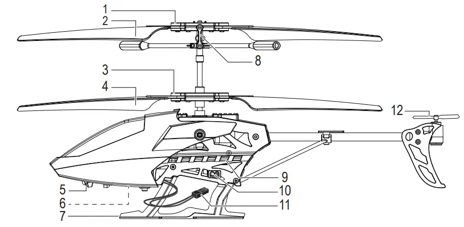 REELY 2282651 3 CH Helicopter 2.4 GHz RtF - Operating elements