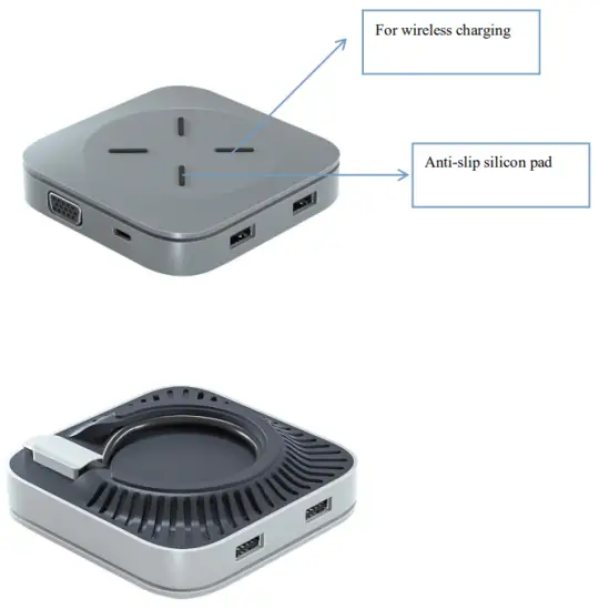 CE LINK Type C to HDMI VGA USB AX2 Type C Data or PD Charging Adapter