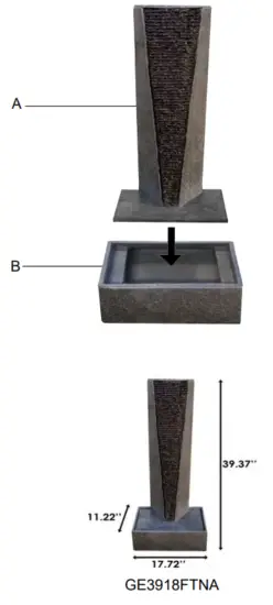 XBRAND GE3918FTNA 40 Inch Tall Grey and Free Standing - 8