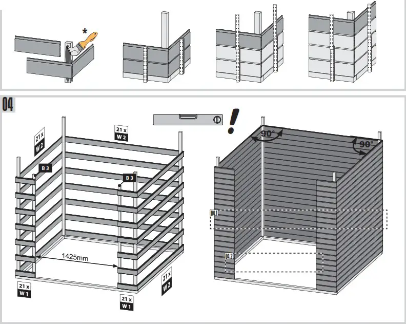Karibu Garden house Maltas 2 209 x 213 cm natural - Glue! Look for the same height