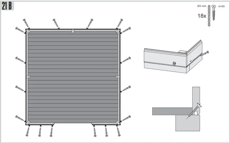 Karibu Garden house Maltas 2 209 x 213 cm natural - fl oor
