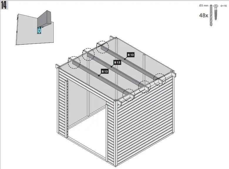 Karibu Garden house Maltas 2 209 x 213 cm natural - overview 12