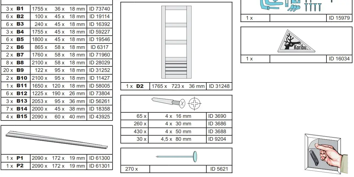 Karibu Garden house Maltas 2 209 x 213 cm natural - overview 4