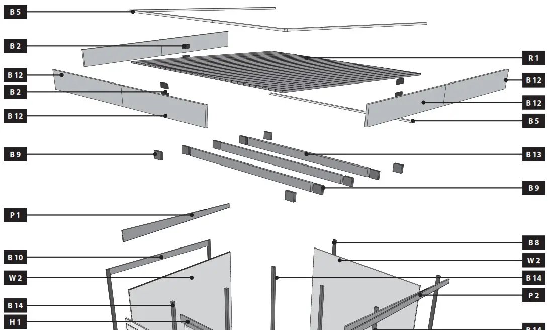 Karibu Garden house Maltas 2 209 x 213 cm natural - overview 5