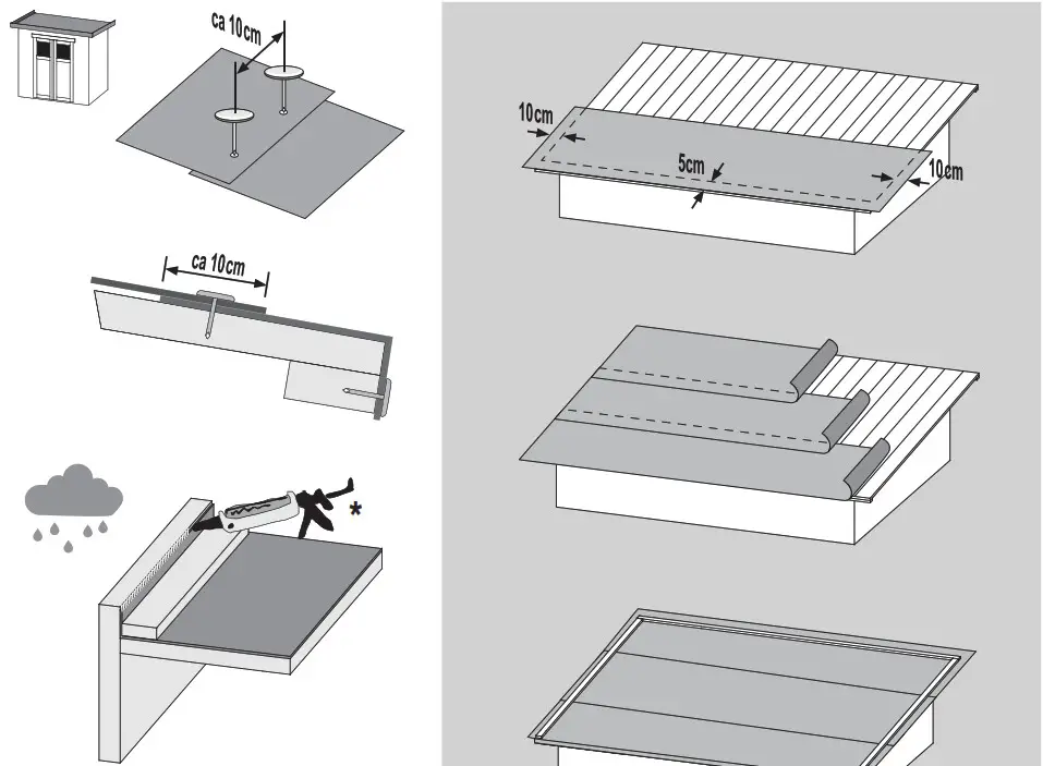 Karibu Garden house Maltas 2 209 x 213 cm natural - roofing felt