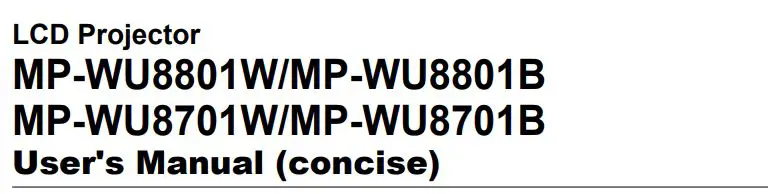 concise LCD Projector User Manual