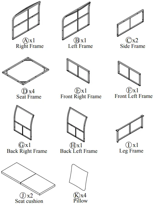 COSTWAY HW67329 1 Piece Plastic Rattan Outdoor Day Bed - fig 3