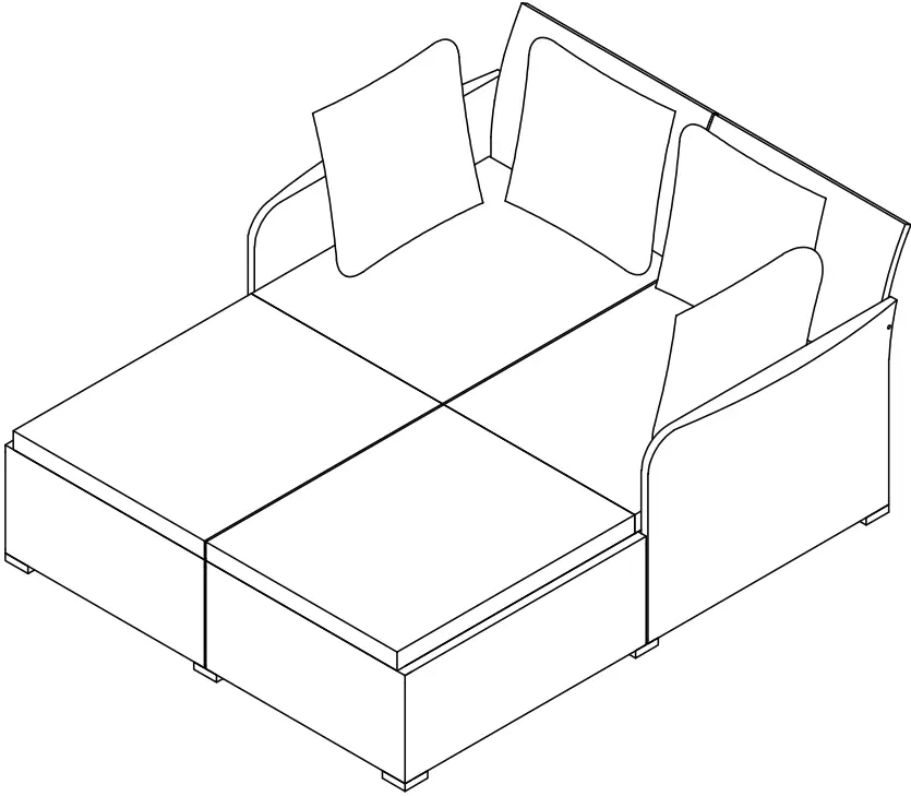 COSTWAY HW67329 1 Piece Plastic Rattan Outdoor Day Bed