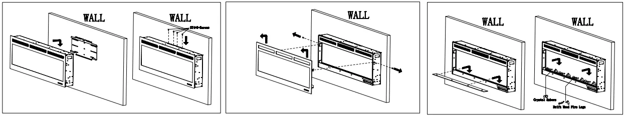 Luxstar Royal Slim60 Royal Series Wall Mount Electric Fireplaces - fig4