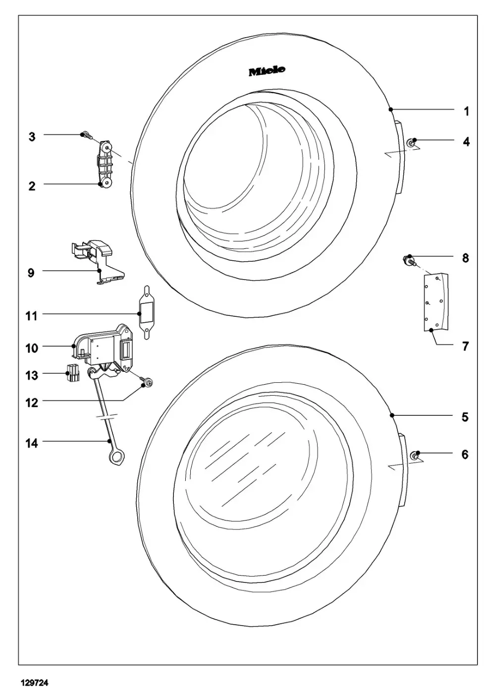 Miele W 1712 Washing Machine - 020 Door Electro magn.lock