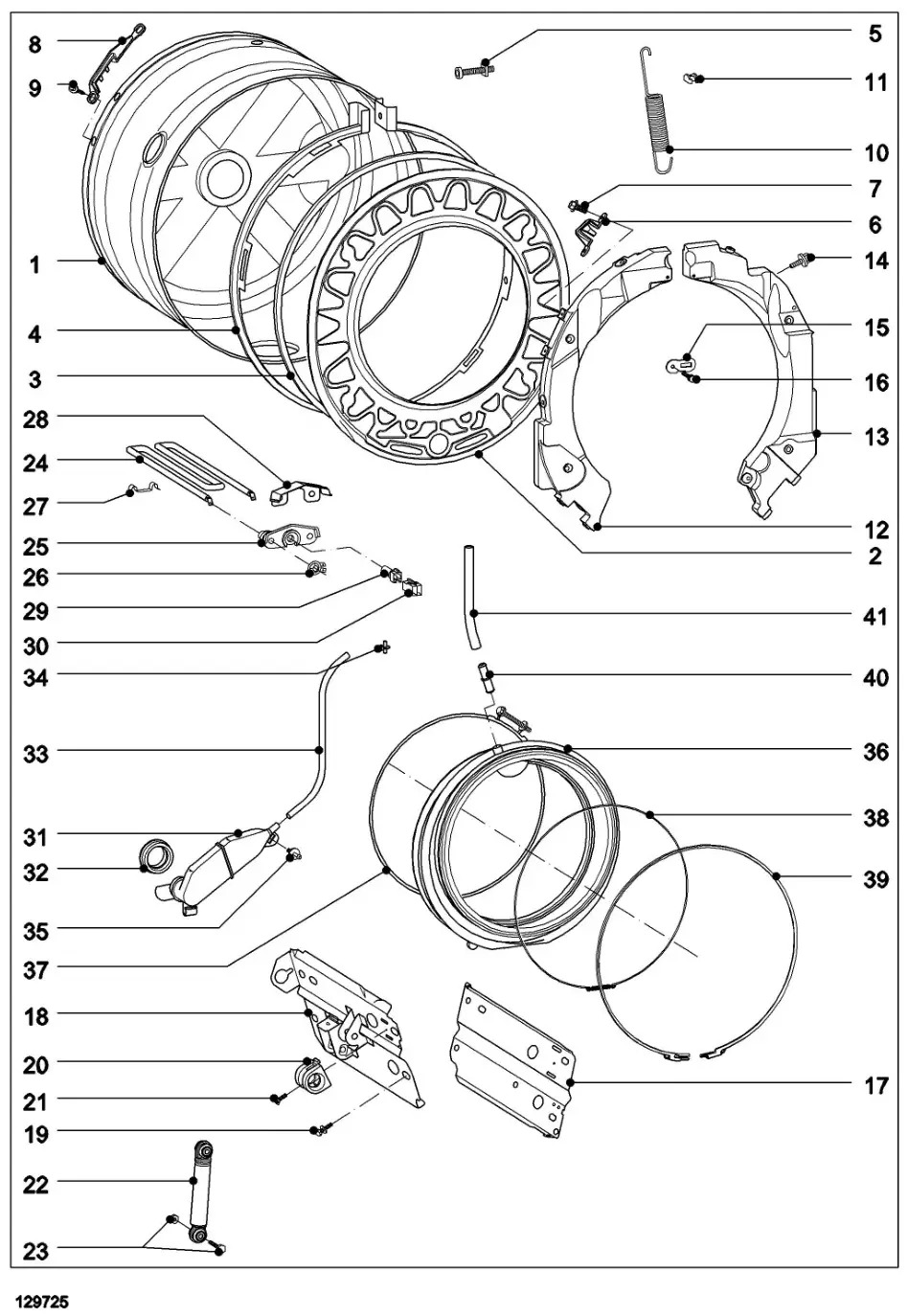 Miele W 1712 Washing Machine - 030 Suds container Heating