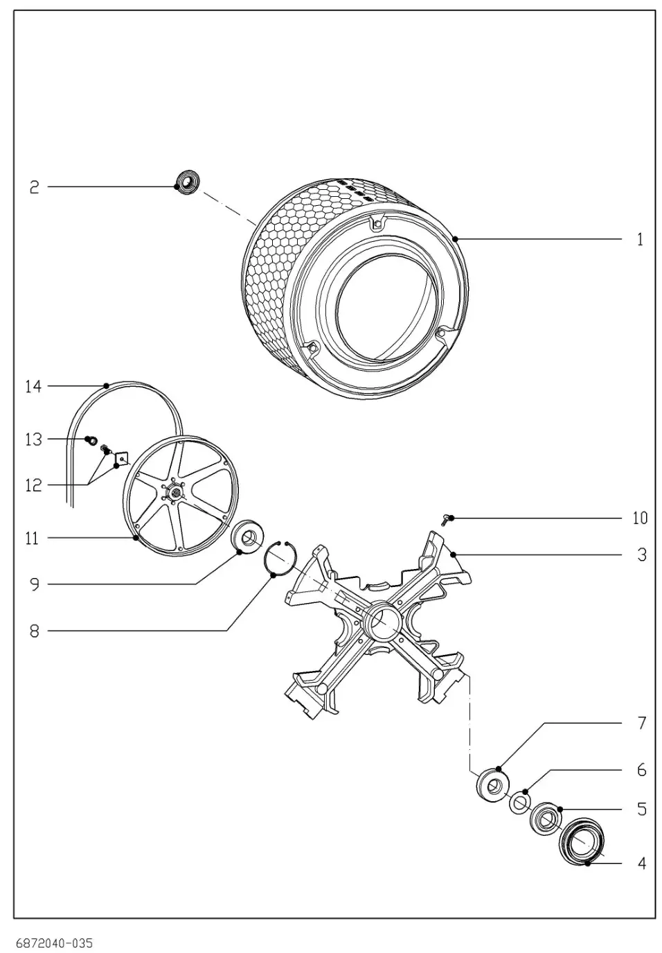 Miele W 1712 Washing Machine - 035 Drum Bearing