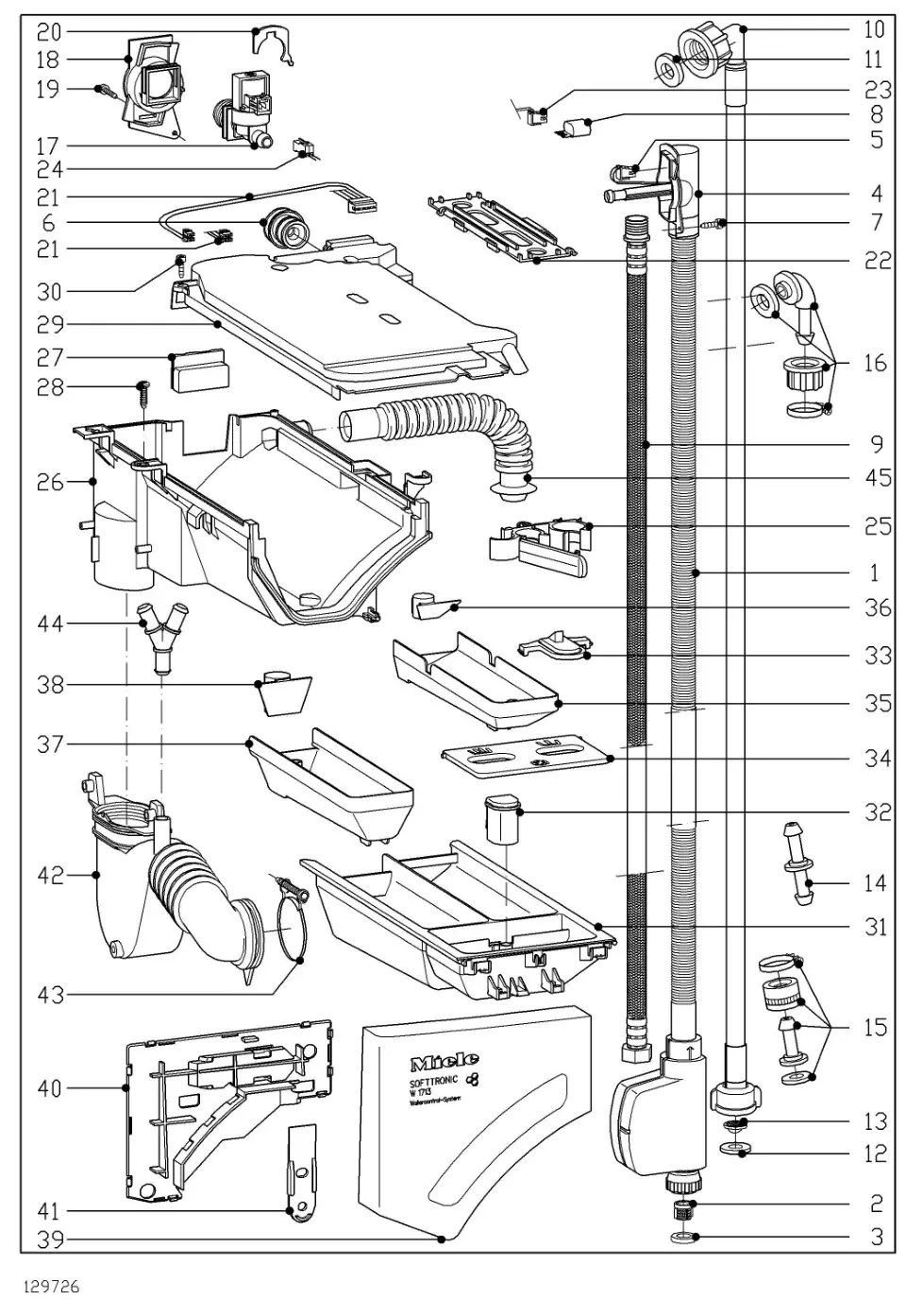 Miele W 1712 Washing Machine - 040 Water intake