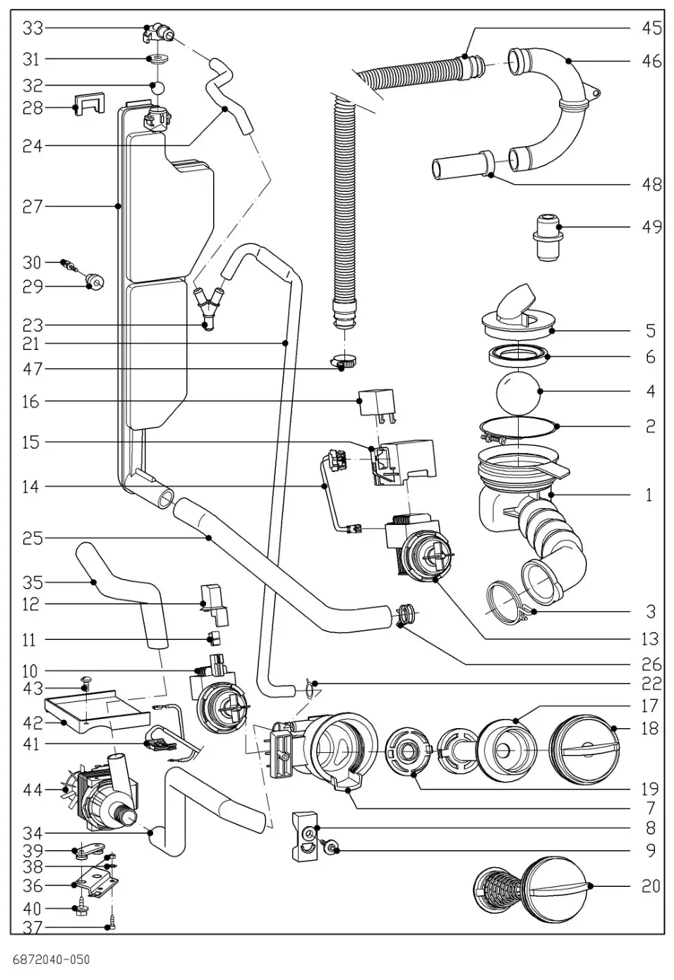 Miele W 1712 Washing Machine - 050 Deainage Up to mach.no 86548875