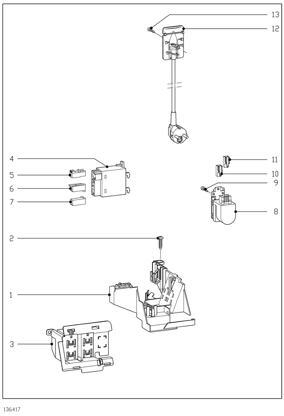 Miele W 1712 Washing Machine - 090 EL.COMPONENTS