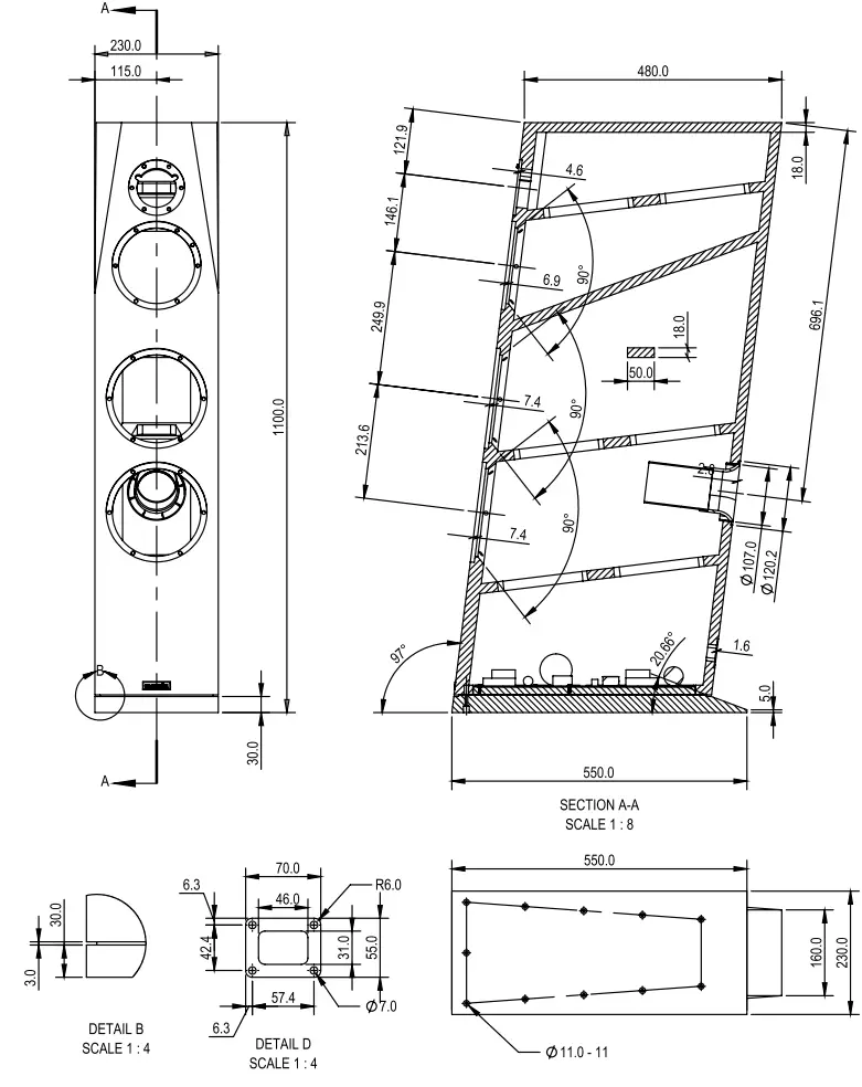 SB ACOUSTICS Sasandu 3 Way Floor Standing Speaker - fig 1