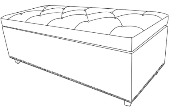 SIMPLiHOME AXCOT-239LT-SGL Lift Top Rectangular Storage Ottoman -