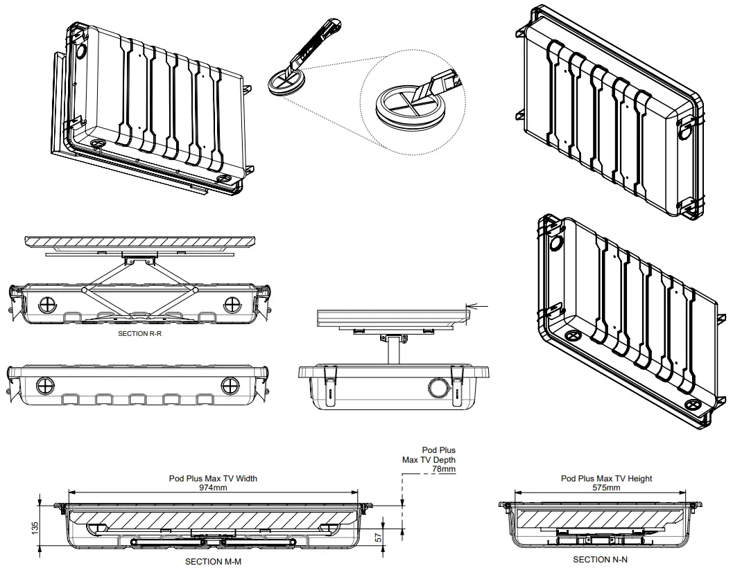 ProofVision PV65OC Waterproof TV Enclosure - CABLE ROUTING