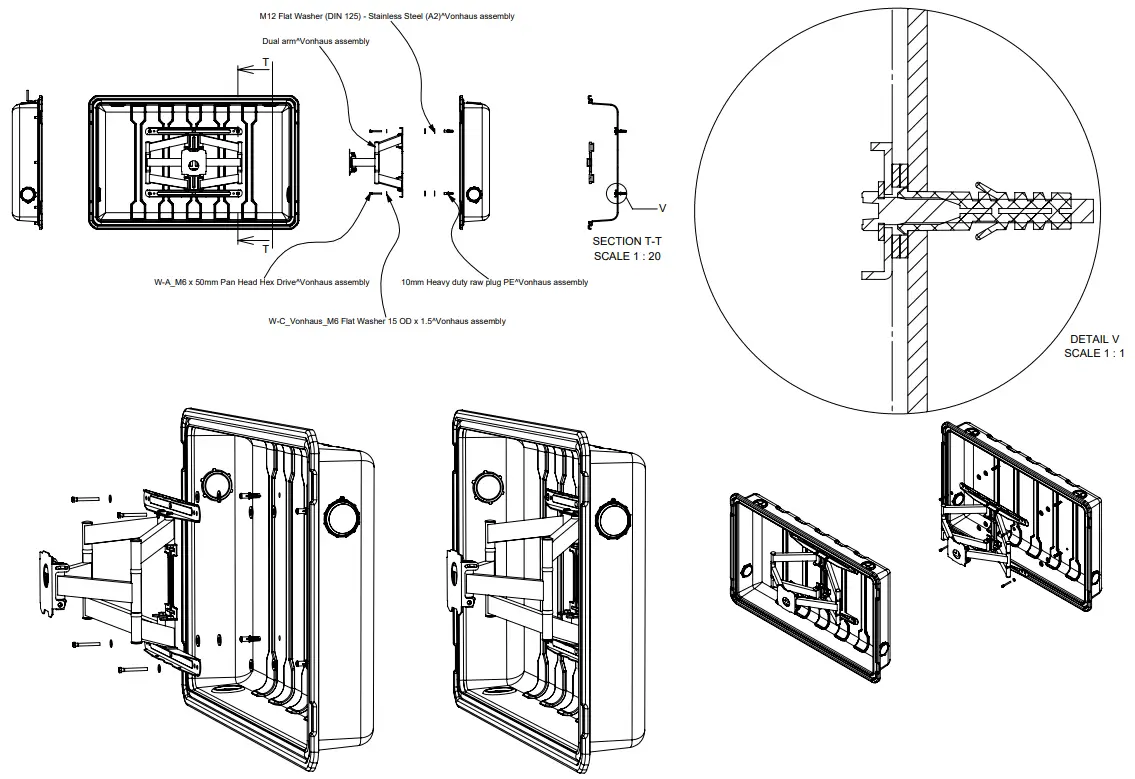ProofVision PV65OC Waterproof TV Enclosure - TV CASE TO THE WALL