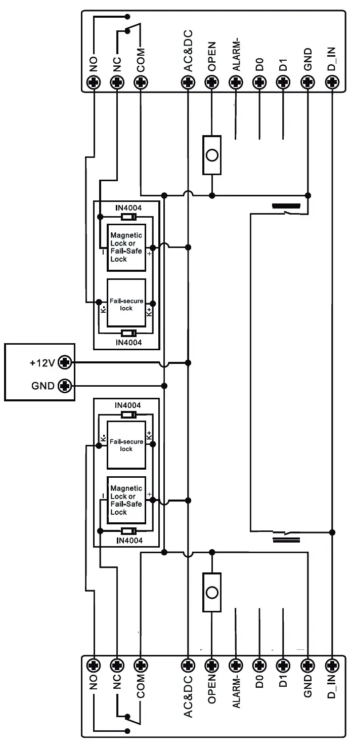 DNT000013 Fingerprint Code Lock BioAccess PRO - Connection of Two Systems