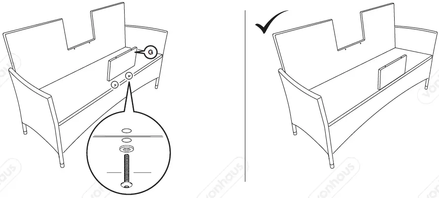 VonHaus 2522041 Rattan Loveseat-10