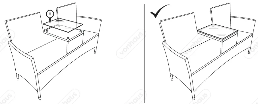VonHaus 2522041 Rattan Loveseat-14
