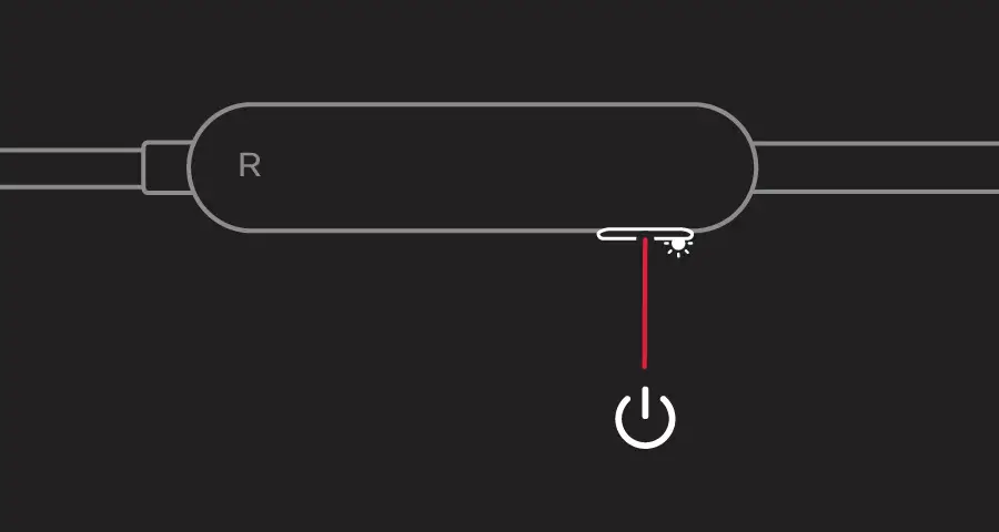 right control module diagram of power button and indicator light